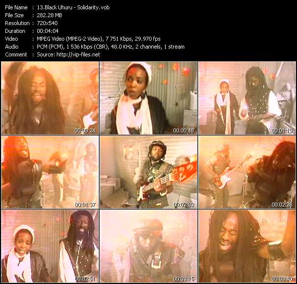 Black Uhuru video ”Solidarity” from dvd ”Rock America Dance August 1984”