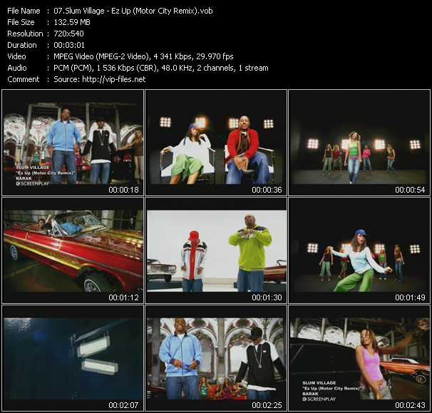 Slum Village video ”Ez Up (Motor City Remix)” from dvd ”Screenplay VJ-Pro Dance Vision September 2006”