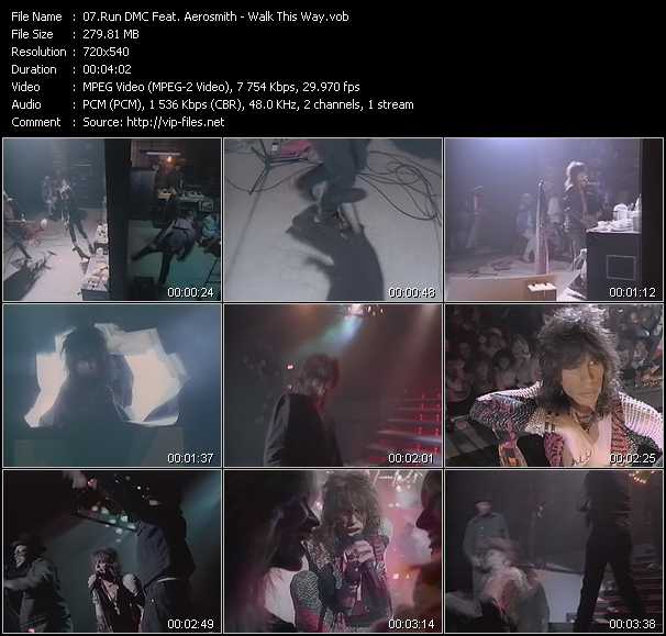 Run DMC Feat. Aerosmith video ”Walk This Way” from dvd ”Telegenics Number 41B. August 1986”