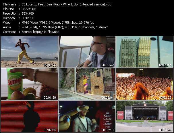 Lucenzo Feat. Sean Paul video ”Wine It Up (Extended Version)” from dvd ”DTVideos Extended Vol.84”