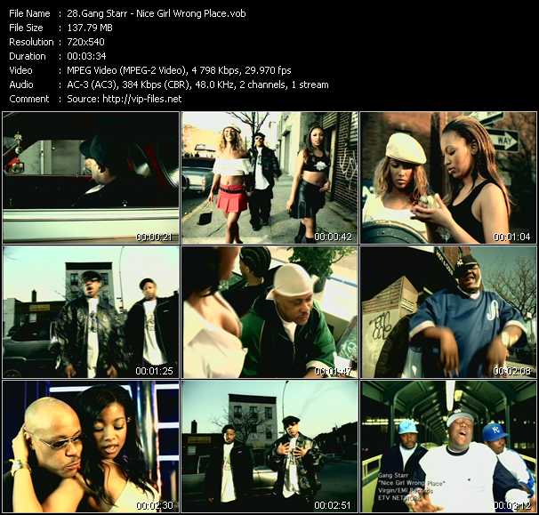 Gang Starr video ”Nice Girl, Wrong Place” from dvd ”ETV Network Hot Hitz October 2003”