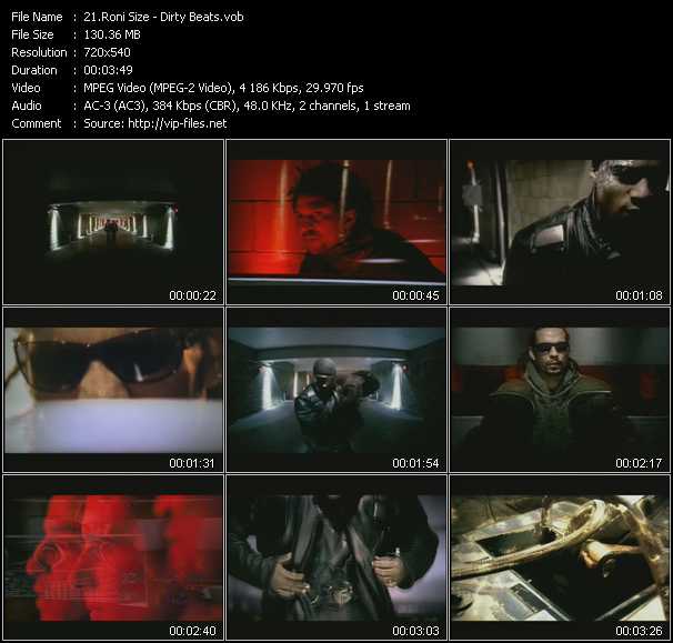 Roni Size video ”Dirty Beats” from dvd ”ETV Network Vital Dance 9043 April 2001”