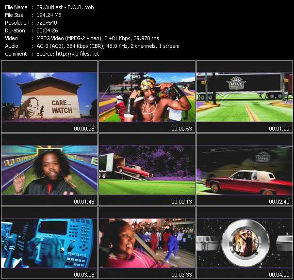 Outkast video ”B.O.B.” from dvd ”ETV Network Vital Dance 9038 November 2000”