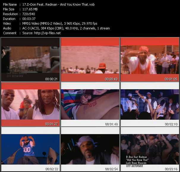 D-Don Feat. Redman video ”And You Know That” from dvd ”ETV Network Vital Hitz 2037 October 2000”