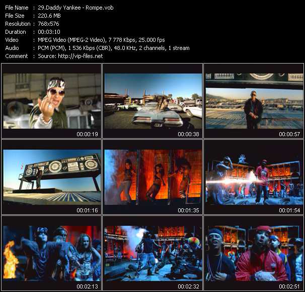 Daddy Yankee video ”Rompe” from dvd ”MixMash Dance February 2006”