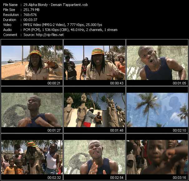 Alpha Blondy video ”Demain T'appartient” from dvd ”MixMash Francais Classics Vol.5”