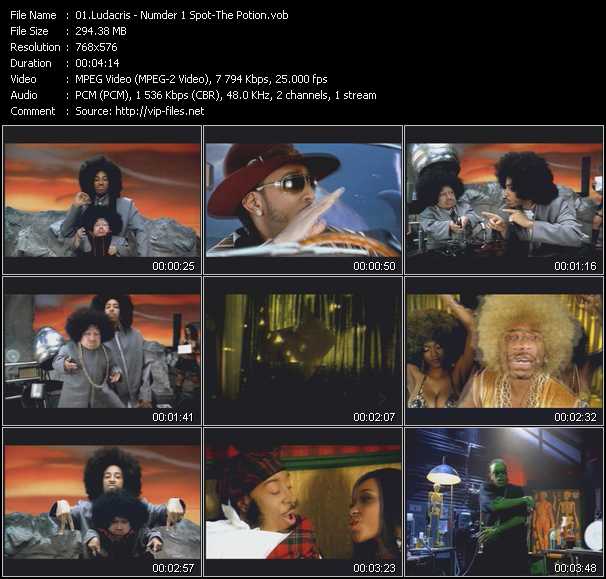 Ludacris video ”Numder 1 Spot - The Potion” from dvd ”MixMash Francais April 2005”