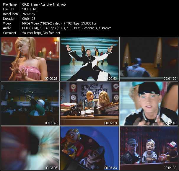 Eminem video ”Ass Like That” from dvd ”MixMash Francais July 2005”