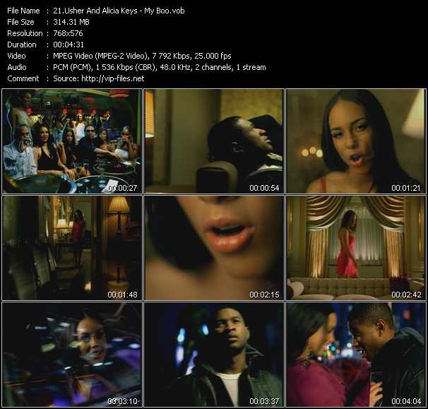 Usher And Alicia Keys video ”My Boo” from dvd ”MixMash Urban October 2004”