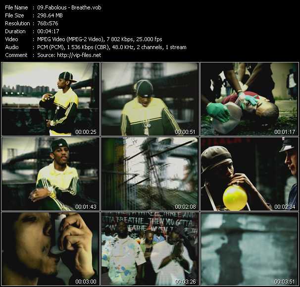 Fabolous video ”Breathe” from dvd ”MixMash Urban November-December 2004”