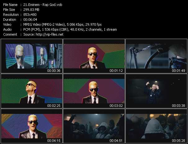 Eminem video ”Rap God” from dvd ”Hot Video January 2014”