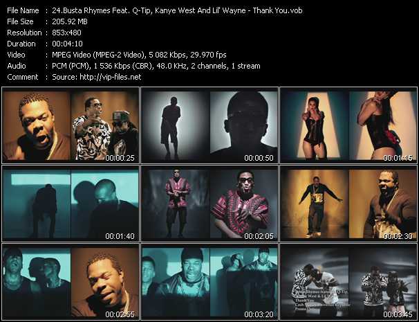 Busta Rhymes Feat. Q-Tip, Kanye West And Lil' Wayne video ”Thank You” from dvd ”Hot Video January 2014”