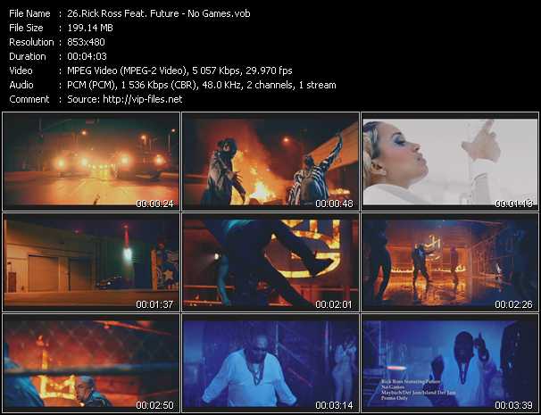 Rick Ross Feat. Future video ”No Games” from dvd ”Hot Video January 2014”