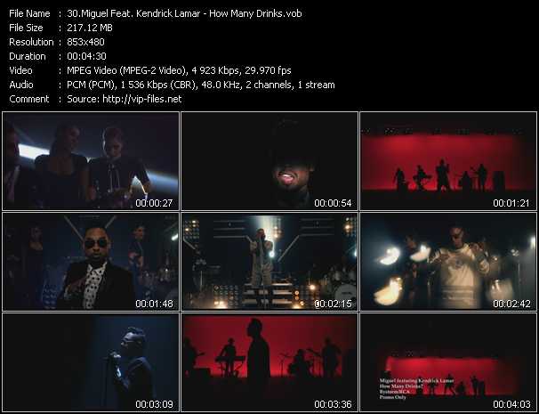 Miguel Feat. Kendrick Lamar video ”How Many Drinks?” from dvd ”Hot Video July 2013”