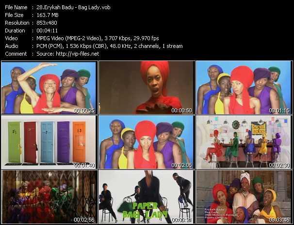 Erykah Badu video ”Bag Lady” from dvd ”Hot Video October 2000”