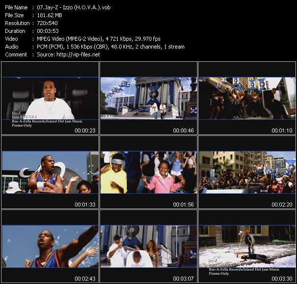 Jay-Z video ”Izzo (H.O.V.A.)” from dvd ”Hot Video October 2001”