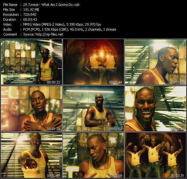 Tyrese video ”What Am I Gonna Do” from dvd ”Hot Video October 2001”