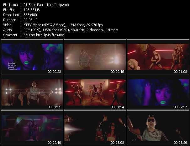 Sean Paul video ”Turn It Up” from dvd ”Hot Video December 2013”