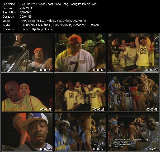 C-Bo Pres. West Coast Mafia Gang video ”Gangsta Pimpin'” from dvd ”Urban Video September 2004”