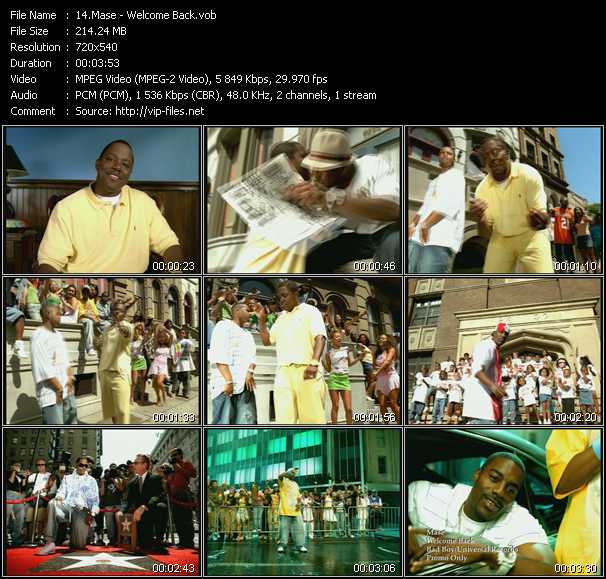 Mase video ”Welcome Back” from dvd ”Urban Video September 2004”