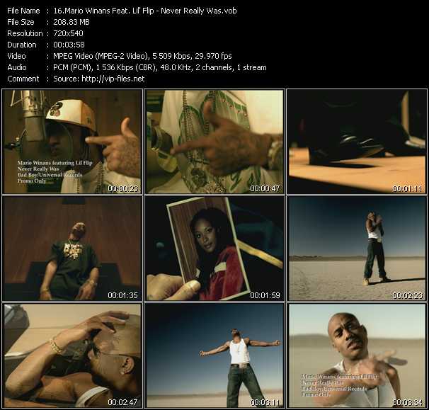 Mario Winans Feat. Lil' Flip video ”Never Really Was” from dvd ”Urban Video September 2004”