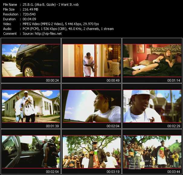 B.G. Aka B. Gizzle video ”I Want It” from dvd ”Urban Video September 2004”