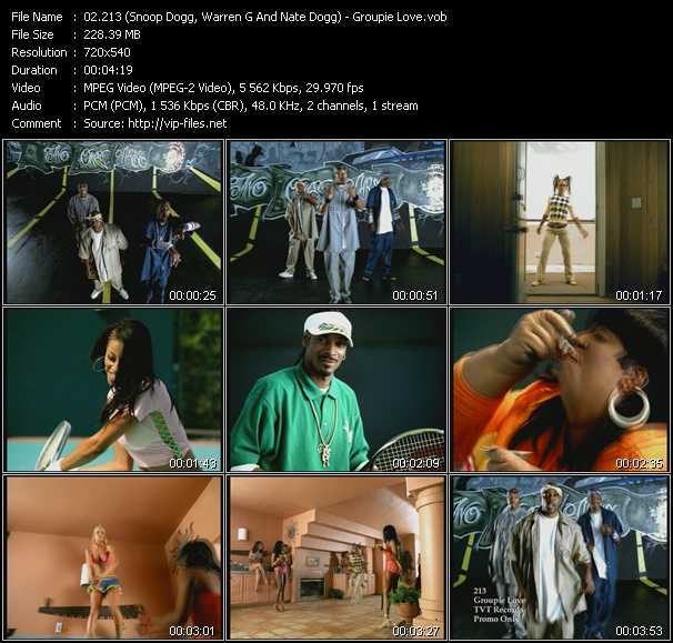 213 (Snoop Dogg, Warren G And Nate Dogg) video ”Groupie Love” from dvd ”Urban Video October 2004”