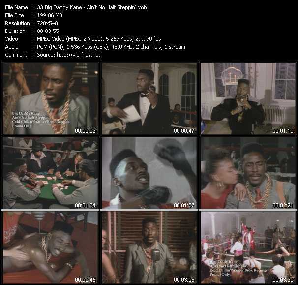 Big Daddy Kane video ”Ain't No Half Steppin'” from dvd ”Urban Video October 2004”