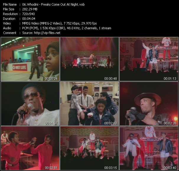 Whodini video ”Freaks Come Out At Night” from dvd ”Rock America Dance January 1985”