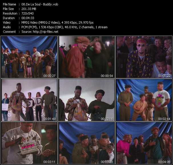 De La Soul video ”Buddy” from dvd ”Screenplay VJ-Pro Classic Vision New Skool Vol.1 May 2007”