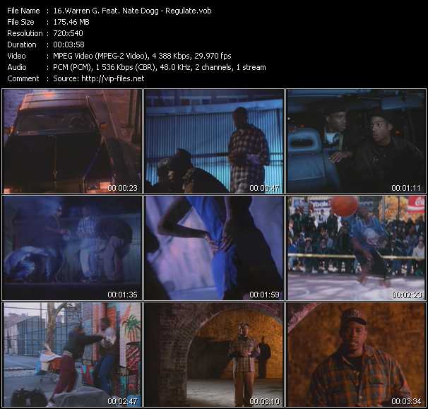 Warren G And Nate Dogg video ”Regulate” from dvd ”Screenplay VJ-Pro Classic Vision New Skool Vol.1 May 2007”