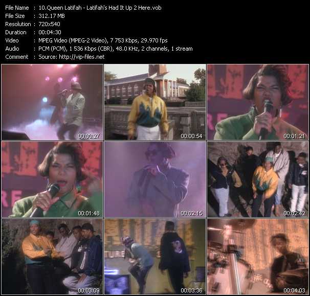 Queen Latifah video ”Latifah's Had It Up 2 Here” from dvd ”Telegenics Number 106B. Urban. January 1992”