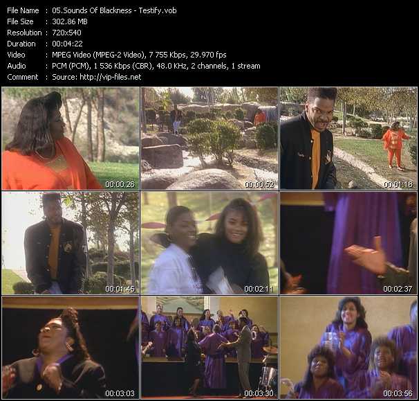 Sounds Of Blackness video ”Testify” from dvd ”Telegenics Number 108B. Urban. March 1992”