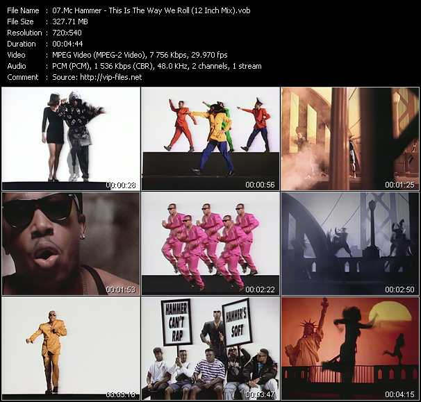 Mc Hammer video ”This Is The Way We Roll (12 Inch Mix)” from dvd ”Telegenics Number 111B. Urban. June 1992”