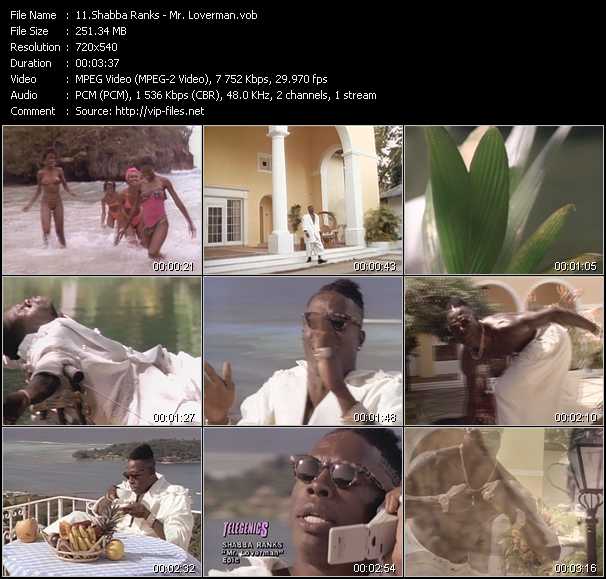 Shabba Ranks video ”Mr. Loverman” from dvd ”Telegenics Number 111B. Urban. June 1992”