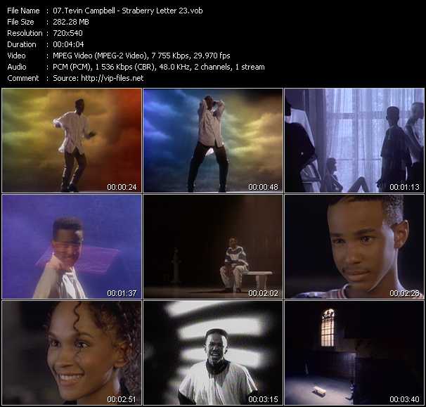 Tevin Campbell video ”Strawberry Letter 23” from dvd ”Telegenics Number 112C. Top 40. July 1992”