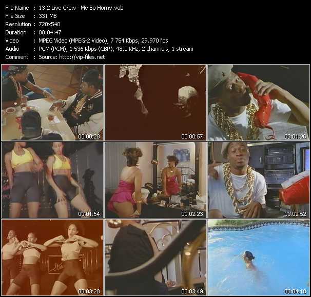 2 Live Crew video ”Me So Horny” from dvd ”Telegenics Number 80B. Urban. November 1989”