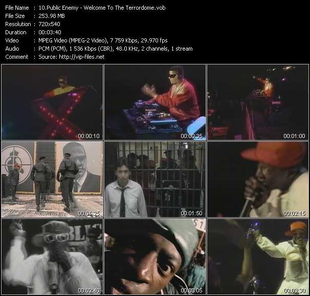 Public Enemy video ”Welcome To The Terrordome” from dvd ”Telegenics Number 83B. Urban. February 1990”