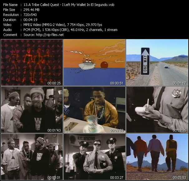 A Tribe Called Quest video ”I Left My Wallet In El Segundo” from dvd ”Telegenics Number 83B. Urban. February 1990”