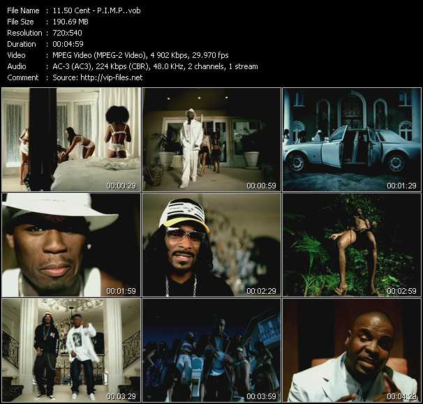 50 Cent video ”P.I.M.P.” from dvd ”Top Hits USA Video VH-12 November 2003”