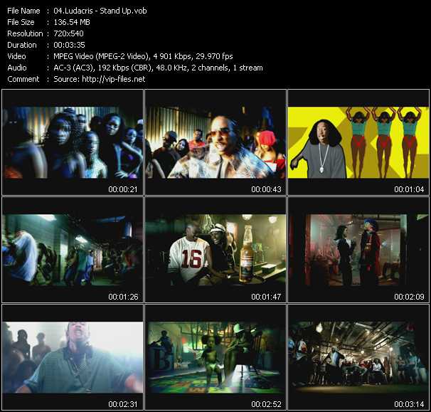 Ludacris video ”Stand Up” from dvd ”Top Hits USA Video VH-14 January 2004”