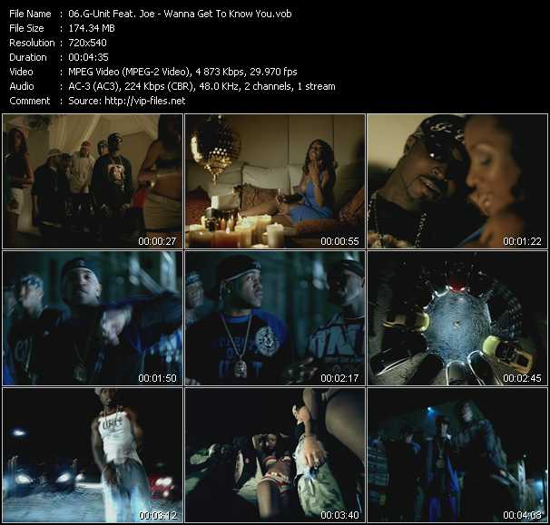 G-Unit Feat. Joe video ”Wanna Get To Know You” from dvd ”Top Hits USA Video VH-16 March 2004”