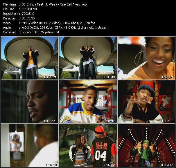 Chingy Feat. J. Weav video ”One Call Away” from dvd ”Top Hits USA Video VH-16 March 2004”