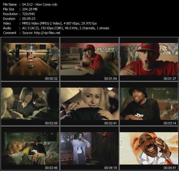 D12 video ”How Come - Git Up” from dvd ”Top Hits USA Video VH-20 July 2004”