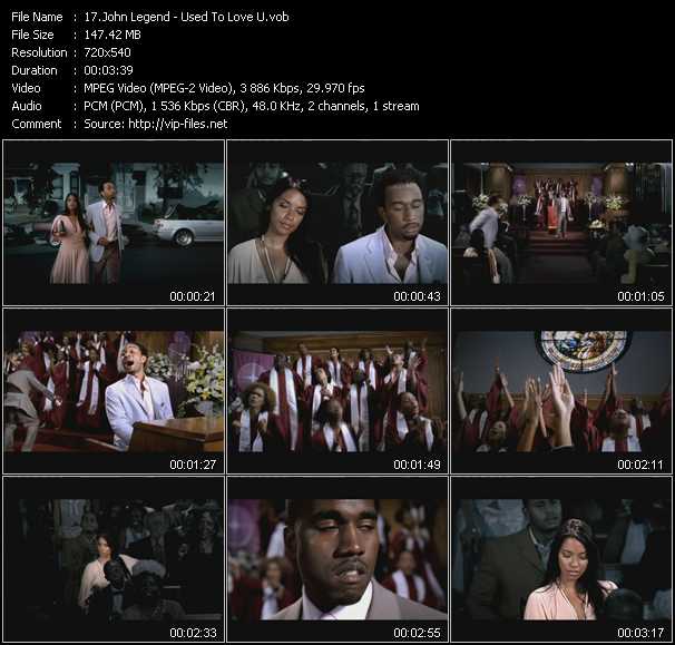 John Legend video ”Used To Love U” from dvd ”Top Hits USA Video VH-22 September 2004”