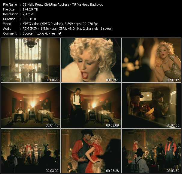 Nelly And Christina Aguilera video ”Tilt Ya Head Back” from dvd ”Top Hits USA Video VH-23 October 2004”