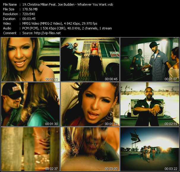 Christina Milian Feat. Joe Budden video ”Whatever U Want” from dvd ”Top Hits USA Video VH-23 October 2004”