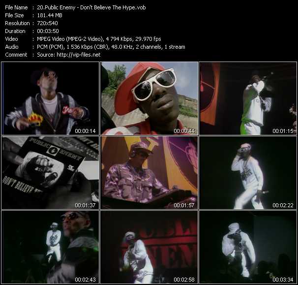 Public Enemy video ”Don't Believe The Hype” from dvd ”Absolute Hip Hop”