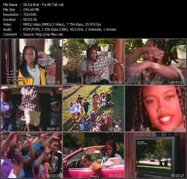 Da Brat video ”Fa All Y'all” from dvd ”ETV ET-VideoLink Nite Life 211 December 1994”