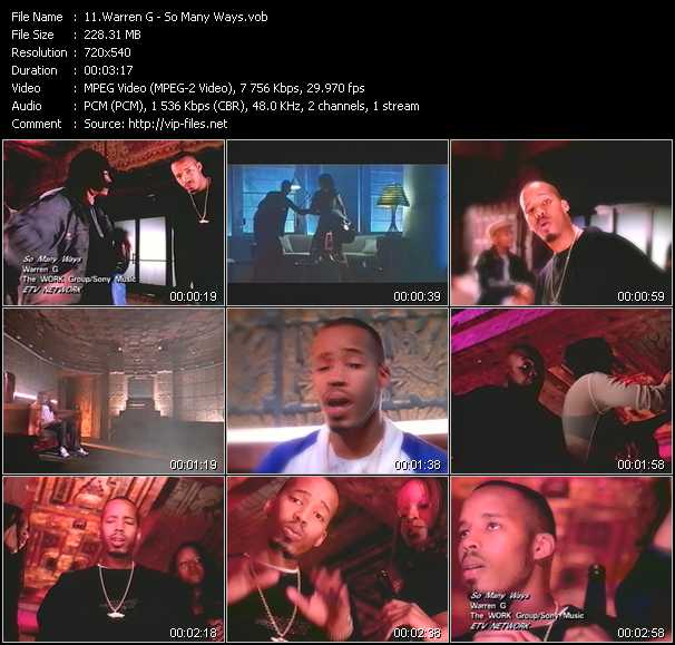 Warren G video ”So Many Ways” from dvd ”ETV ET-VideoLink Nite Life 217 June 1995”